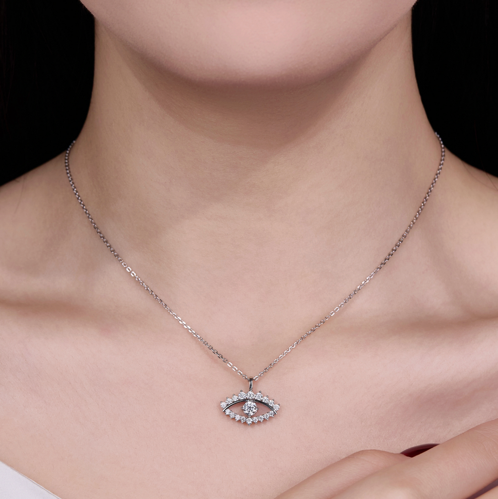 The Talia Pavé Evil Eye Pendant