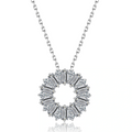 The Sunburst Baguette Halo Necklace
