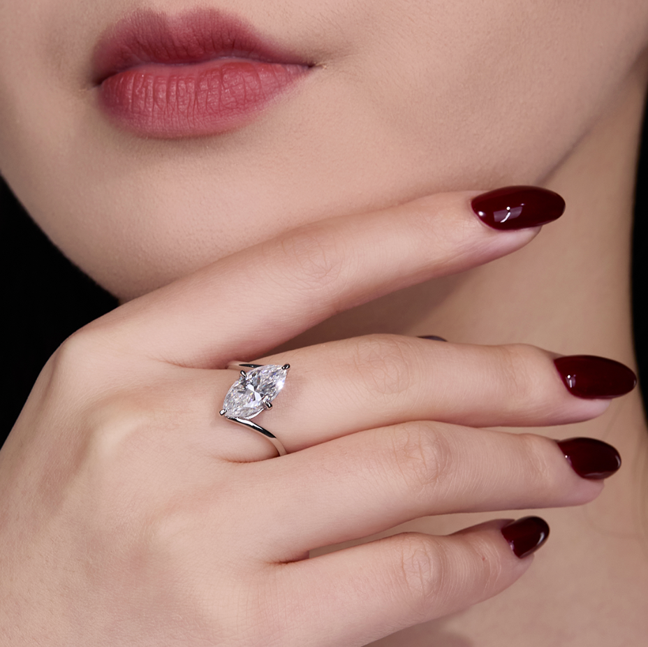 The Astrid Floating Marquise Ring