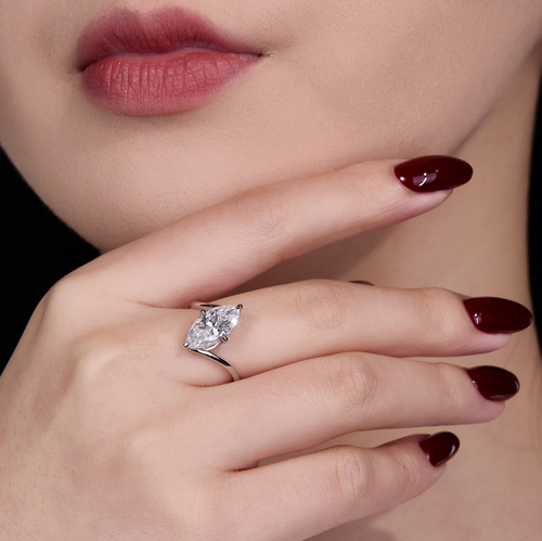 The Astrid Floating Marquise Ring