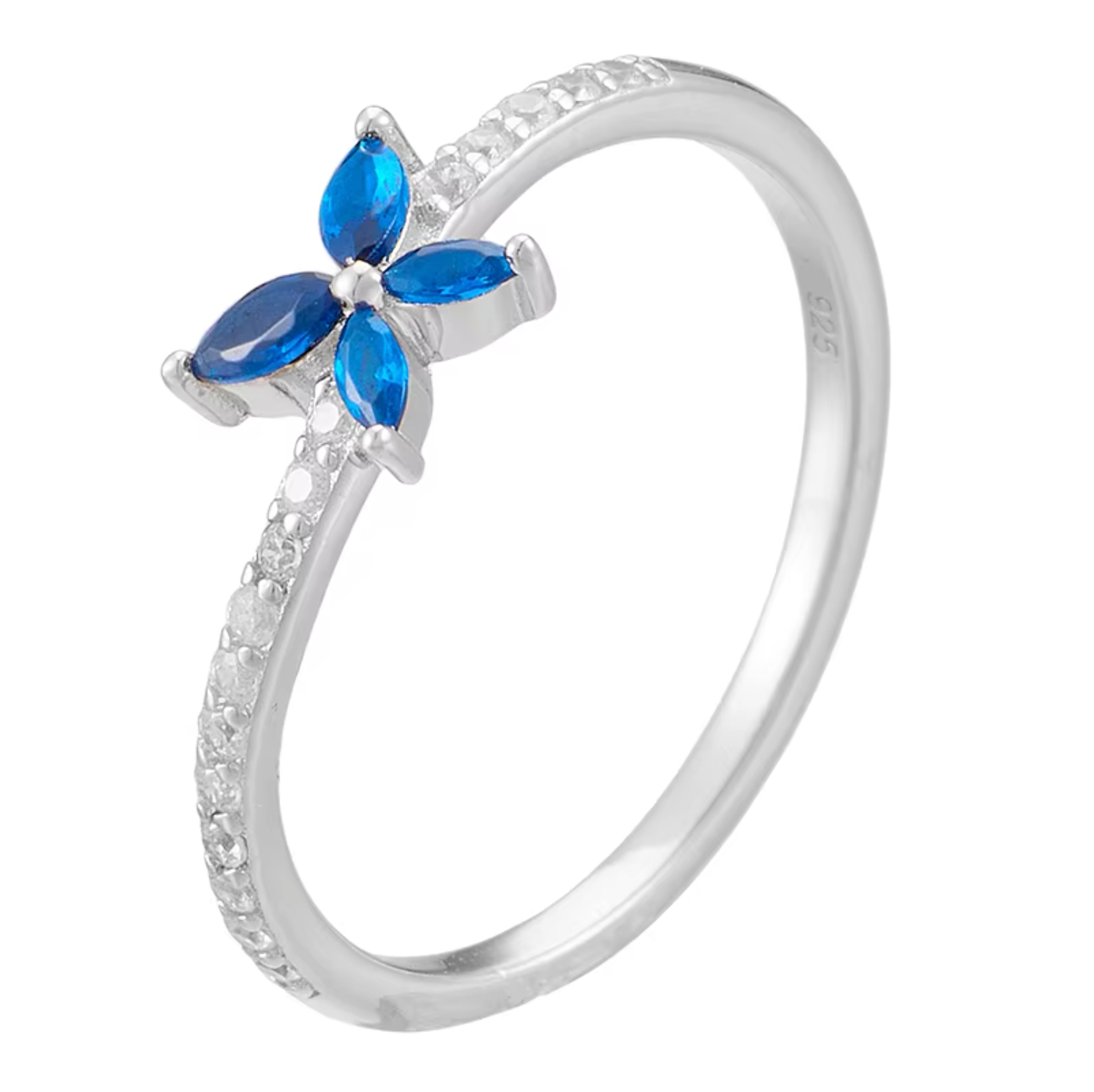 The Aria Blue Sapphire Blossom Ring